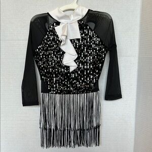 Black and White Weissman It’s Not Unusual fringe dance costume.